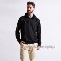 Jual Jaket Sweater Hoodie Polos Hitam Premium Murah