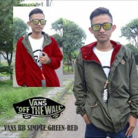 PROMO JAKET VANS BB HIJAU ARMY MERAH BUKAN PARASUT BOMBER terbaru