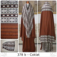Jual Mukena bali dewasa katun rayon motif songket coklat 378B semi jumbo Murah