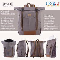 Jual Tas Ransel Laptop Rayleigh - Caracal Rucksack (Grey) Murah