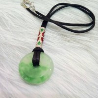 Jual Kalung Tali Vintage Etnik Batu Giok Donat Murah