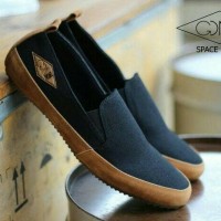 Jual Sepatu Slip on Pria Keren Gdns Space Casual Slop Kanvas+Suede Terlaris Murah