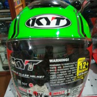 helm kyt kyoto super fluo carbonized edition SE hijau half face