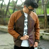 Jaket Bomber Baseball Raglan Kulit Oscar Termurah Terbaru