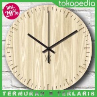 Jam Dinding Motif Texture Kayu - Handicraft Unik Wall Clock Meja