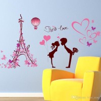 Jual WALLSTICKER 50X70 XL7120 PARIS LOVE COUPLE Murah