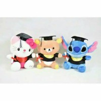 Jual Boneka Wisuda Toga Sarjana Hello Kitty Rilakuma Doraemon Stitch Murah