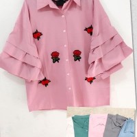 Jual Murah RUFLE NITA BLOUSE/atasan import/baju import/blouse import/real Murah