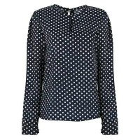 Jual Blouse Wanita Casual Long Sleeve (Polkadot) Murah