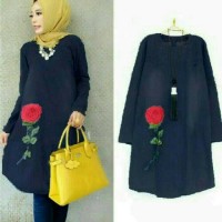 Jual baju muslim atasan jeans blouse tunik murah bagus panjang na26 Murah