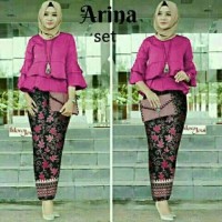 GB Setelan Baju Wanita Kebaya Batik Hijab Arniva