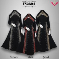 gamis pesta hitam payet mewah elegant terbaru