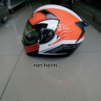 helm ink duke#1 white/orange doble visor+antifog