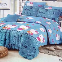 Jual Grosir Sprei Romeo ukuran 100 x 200 - Hello Kitty Blue Unik Modern Murah