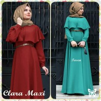 Jual Baju Wanita Pakaian Maxi + Pashmina Hijab Maxi Cape Clara Murah
