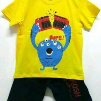 SETELAN ANAK SIZE 7-10 OSHKOSH OOPS KUNING | KAOS ANAK LAKI KARAKTER