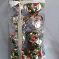 Jual Aksesoris Hiasan Natal Ornamen Bola Pelangi Isi 8 Pcs Murah