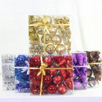 Jual Aksesoris Hiasan Natal Ornamen Bola Paket Campur Isi 51 Pcs Murah