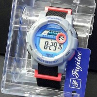 Jam Tangan Wanita Sporty Fujitec Rubber Black Dial Tosca Original