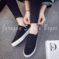 Jual Sepatu Kets Wanita/Pria | Sepatu Kuliah Kode DS 01 Hitam Murah