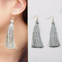 Jual Anting Korea Tassel Simple Fashion Elegant Import Kekinian Hits JUN001 Murah