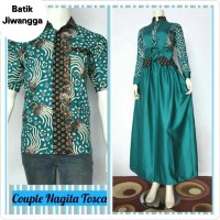 Jual Baju Couple Dress Gamis Muslimah & Kemeja Batik Jiwangga Nagita Tosca Murah