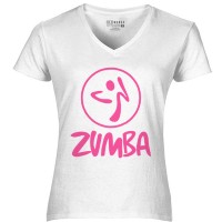 Jual Kaos Distro Wanita Komunitas Senam Zumba V Neck Cotton Combed Premium Murah