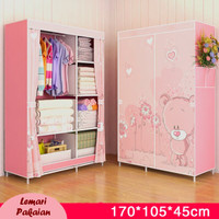 Jual 03B Lemari Pakaian portable Multifunction Wardrobe Cloth Rack Murah