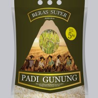 Jual Beras pulen cap Padi Gunung 5kg pakai gosend hanya 15ribu Murah