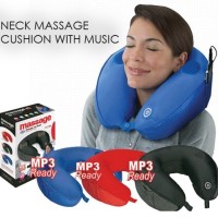 Jual Bantal Pijat Leher Elektrik Neck Pillow Massager + MP3 Cushion Design Murah