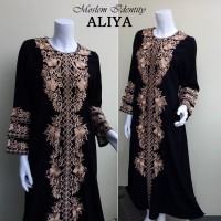 Jual Gamis Abaya Hitam eklusive, Gamis Pesta Bordir, Abaya Arab S-Aliya Murah