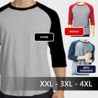 Jual Jumbo Size - Kaos Raglan Dewasa Kaos Raglan Big Size Jumbo Murah