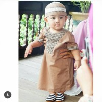 Jual Setelan baju koko turkey/gamis bayi + jegging + peci Murah