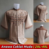 Jual Baju Koko Big Size, Busana Muslim Pria Lengan Pendek Jumbo Me.12 Murah