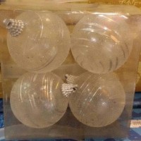 Jual Aksesoris Hiasan Natal Ornamen Bola Transparan Isi 4 Pcs Murah