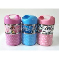 Jual Rantang 2 susun karakter hello kitty, frozen, doraemon Murah
