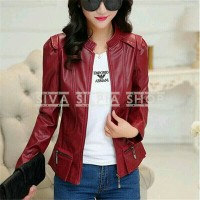 jaket semi kulit wanita bahan kualitas no 1