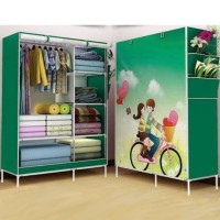 Jual LEMARI PAKAIAN PORTABLE MOTIF 3D( Mudah dibongkar pasang ) Murah