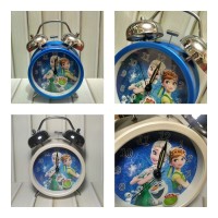 Jual Jam Weker Frozen - Suara Nyaring - Diamater 8 cm - Bonus Batere Murah