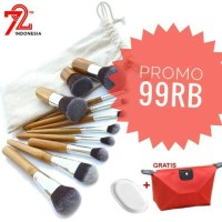 Jual 11 Pcs Bamboo Kabuki Makeup Brush Set Murah