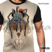 Jual kaos 3D fullprint premium - skull & spider Murah