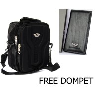 Jual Tas selempang pria Original Astin Free DOmpet Kulit pria + kacamata Murah