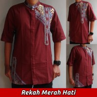 Jual Baju Koko Pria, Busana Muslim Lengan Pendek Bordir Me.09 Murah