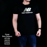 Jual Baju Kaos pria New Balance Hitam lengan pendek Murah