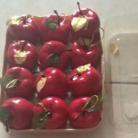 Jual Aksesoris Hiasan Natal Ornamen Bola Apel Merah Isi 12 Pcs Murah