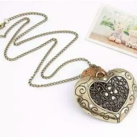 Jual Kalung Korea vintage hollow out heart pendant - T75A65 Murah