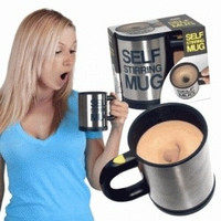 Jual Gelas mug self stirring aduk Otomatis Stainless steel Coffee Magic Teh Murah