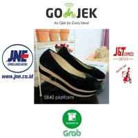 Jual SEPATU PLATFORM WEDGES SB40 HITAM Murah