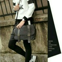 Jual Tas selempang pria kanvas korean import HOKAIDO Murah