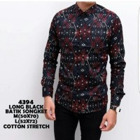 Jual KEMEJA BATIK SONGKET HITAM LENGAN PANJANG HITAM Murah